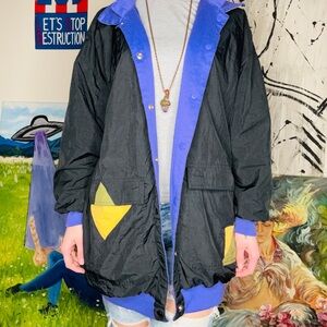 Vintage Windbreaker Reversible Raincoat Jacket